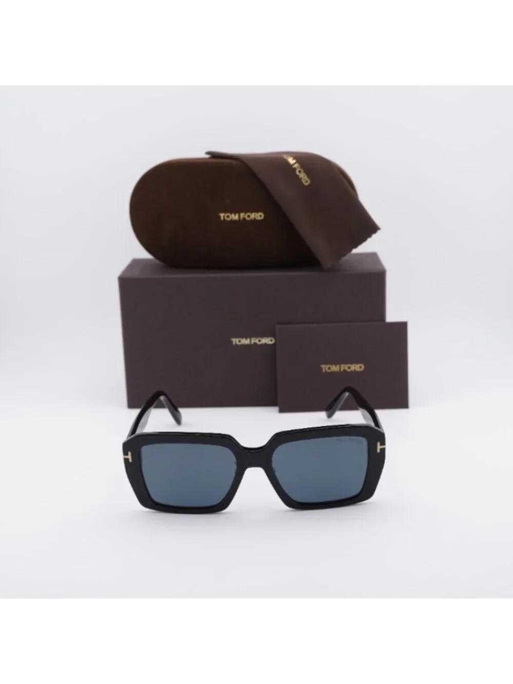 Tom Ford FT1164-K 01A Sunglasses Shiny Black Square Frame, Smoke Lenses